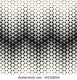Abstract Geometric Black And White Deco Art Halftone Hexagone  And Triangle Print Pattern