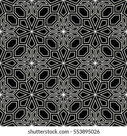 Abstract geometric black and white deco art pillow mosaic pattern