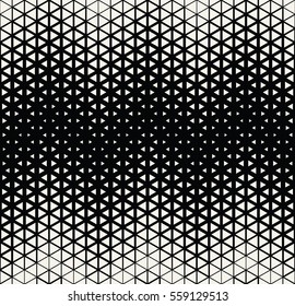 Abstract geometric black and white deco art halftone hexagone  and triangle print pattern