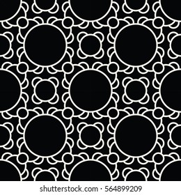 Abstract geometric black and white deco art ornament pattern background 