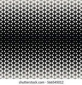 Abstract geometric black and white deco art halftone hexagone  and triangle print pattern