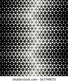 Abstract geometric black and white deco art halftone hexagone  and triangle print pattern