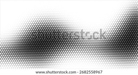 Abstract geometric black and white deco art halftone hexagone  and triangle print pattern