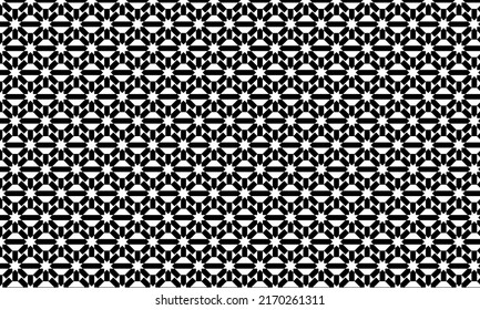 Abstract geometric black and white floral pattern in vector formate.