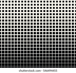Abstract geometric black and white gradient square halftone pattern