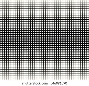 Abstract geometric black and white gradient square halftone pattern