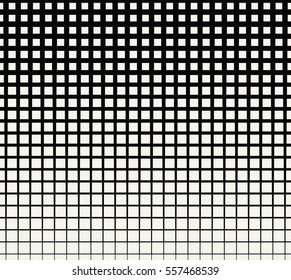 Abstract geometric black and white gradient square halftone pattern