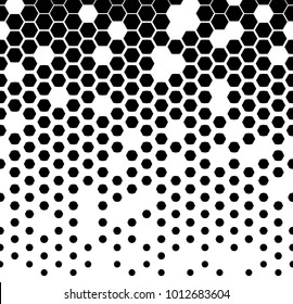 Abstract geometric black and white graphic design print halftone triangle pattern.