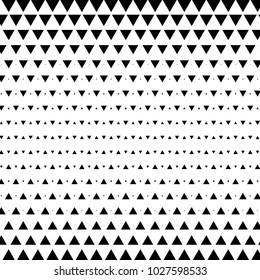 Abstract geometric black and white graphic design print halftone triangle pattern. Vector illustration