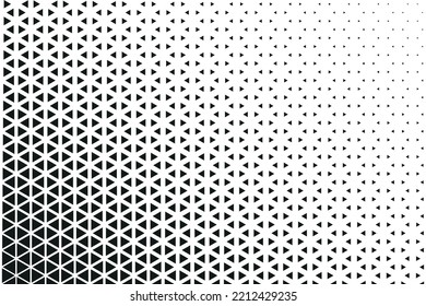 Abstract geometric black and white graphic design print halftone triangle pattern. Geometric black and white pattern.