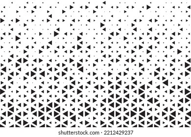 Abstract geometric black and white graphic design print halftone triangle pattern. Geometric black and white pattern.