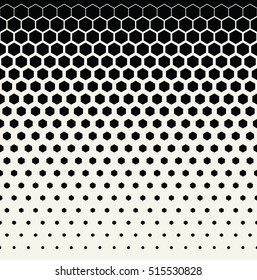 Abstract geometric black   white graphic halftone hexagon pattern