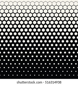 Abstract geometric black   white graphic halftone hexagon pattern