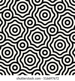 Abstract geometric black and white graphic design print floral trippy pattern