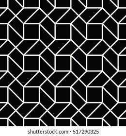 Abstract geometric black and white graphic design print 3d illusion pattern