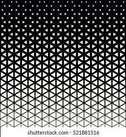 Abstract geometric black and white graphic design print halftone triangle pattern