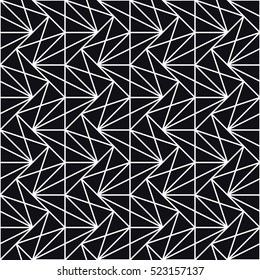 Abstract geometric black and white graphic design print 3d grid pattern