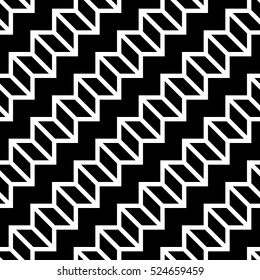 Abstract geometric black and white graphic design deco 3d stairs pattern