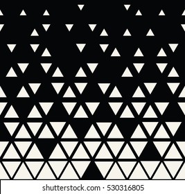 Abstract geometric black and white graphic design triangle halftone pattern