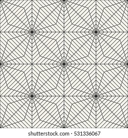 Abstract geometric black and white graphic design print grid pattern