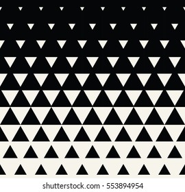 Abstract geometric black and white graphic design print triangle halftone pattern