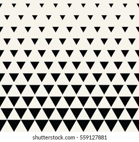 Abstract geometric black and white graphic design print triangle halftone pattern