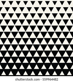 Abstract geometric black and white graphic design print triangle halftone pattern