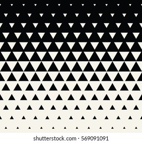 Abstract geometric black and white graphic design print triangle halftone pattern