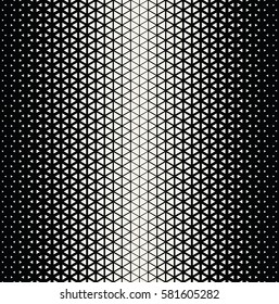 Abstract geometric black and white graphic design triangle halftone pattern