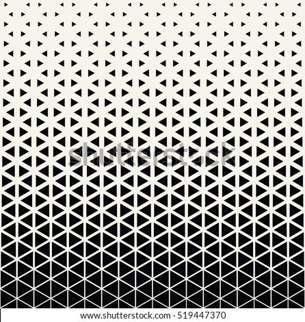 Abstract geometric black and white graphic design print halftone triangle pattern