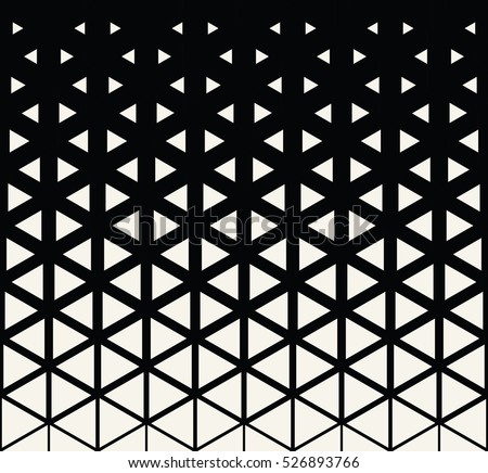 Abstract geometric black and white graphic design print halftone triangle pattern