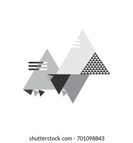 Abstract geometric black, white and grey composition made in Bauhaus style with suprematism or modern dynamic street elements. Great as dynamic background or abstract design element.