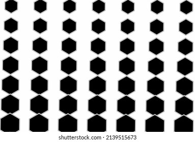 Abstract geometric black and white hexagon halftone pattern graphic. Vector Halftone Texture. Vintage Pop-art Texture. Vector illustration