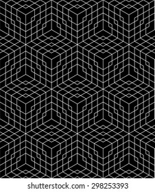 Abstract geometric black and white hipster fashion grid pattern