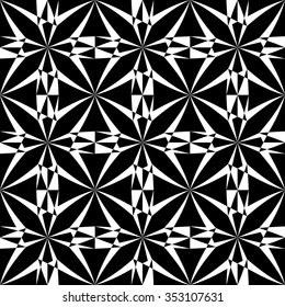 Abstract geometric black and white hipster fashion pillow pattern