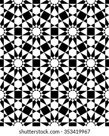 Abstract geometric black and white hipster fashion pillow hexagon pattern