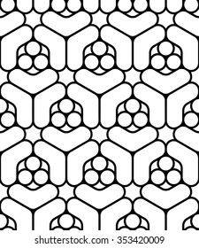 Abstract geometric black and white hipster fashion pillow honeycomb pattern