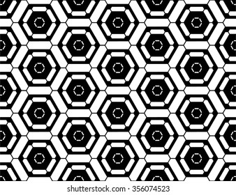 Abstract geometric black and white hipster fashion pillow hexagon pattern
