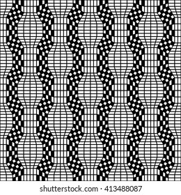Abstract geometric black and white hipster fashion pillow grid pattern