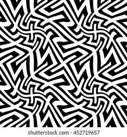 Abstract geometric black and white hipster fashion pillow pattern