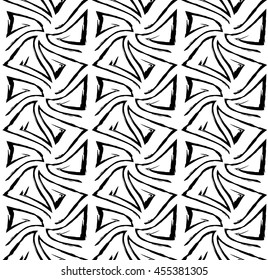 Abstract geometric black and white hipster fashion pillow triangle pattern