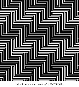 Abstract geometric black and white hipster fashion pillow maze pattern