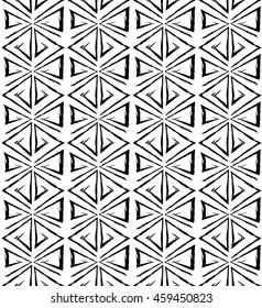 Abstract geometric black and white hipster fashion pillow triangle pattern
