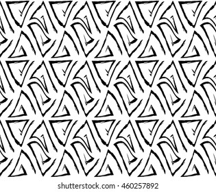 Abstract geometric black and white hipster fashion pillow triangle pattern