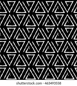 Abstract geometric black and white hipster fashion pillow triangle pattern