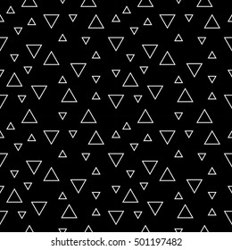 Abstract geometric black and white hipster fashion random triangle pattern