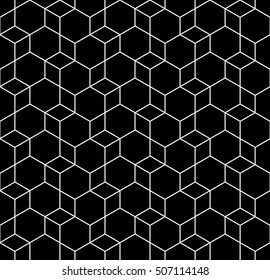 Abstract geometric black and white hipster fashion design print hexagon pattern