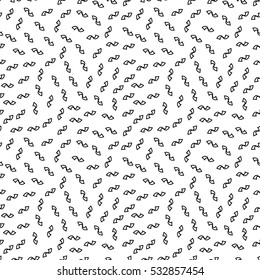 Abstract geometric black and white memphis fashion design pattern
