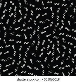Abstract geometric black and white memphis fashion design pattern
