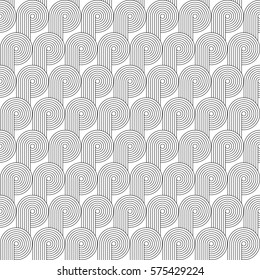 Abstract geometric black and white minimalistic background with stylized clouds or swirls